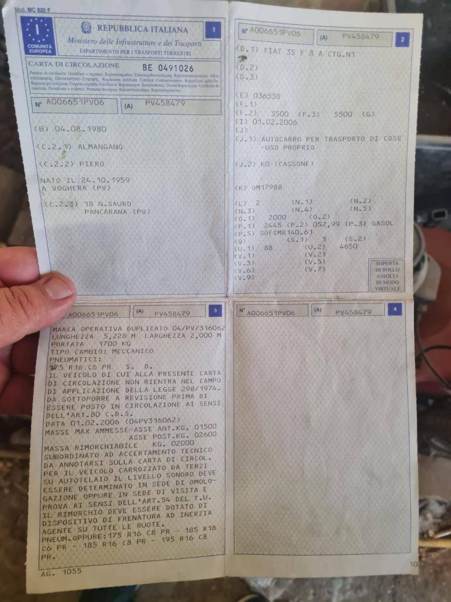 FIAT Furgone Cassone fisso
