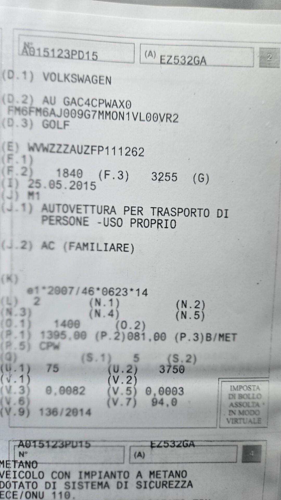 Volkswagen Golf Business 1.4 TGI 5p. BlueMotion ME