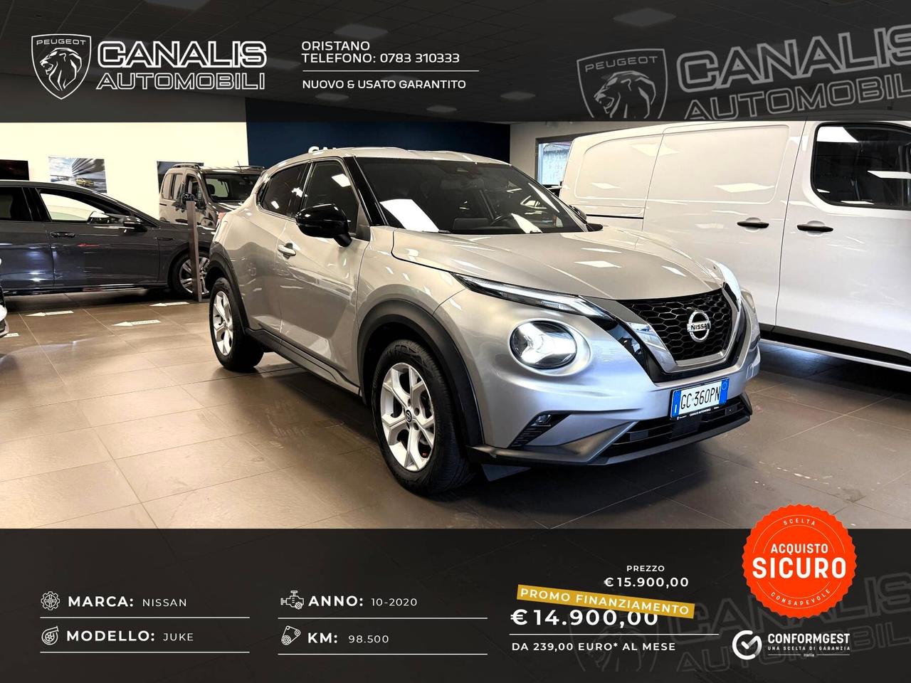 Nissan Juke 1.0 DIG-T 117 CV N-Connecta - 2020 - AZIENDALE