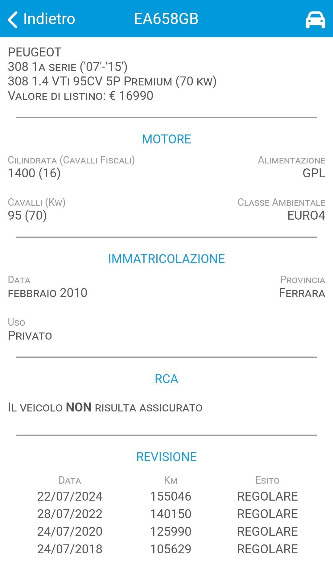 Peugeot 308 1.4 VTi 95CV GPL Ok Neopatentati