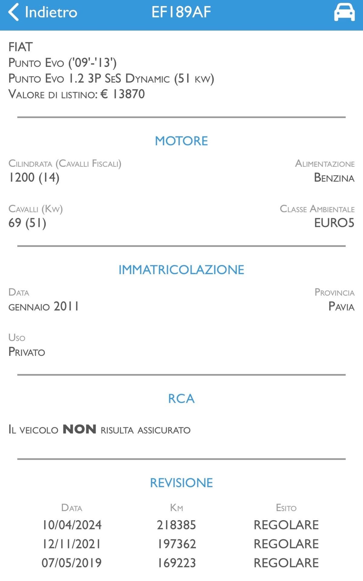 Fiat Punto Evo 1.2 3porte MyLife 69cv NEOPATENTATI