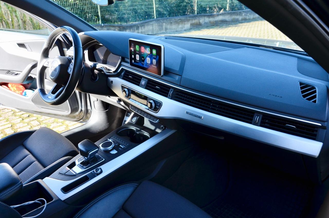 AUDI A4 AVANT 2.0 TDI S-LINE INT+EXT QUATTRO 190cv S-TRONIC, SERVICE AUDI, UFF ITALIANA, EURO 6B, FARI FULL LED, VIRTUAL COCKPIT, RETROCAMERA, PERMUTE