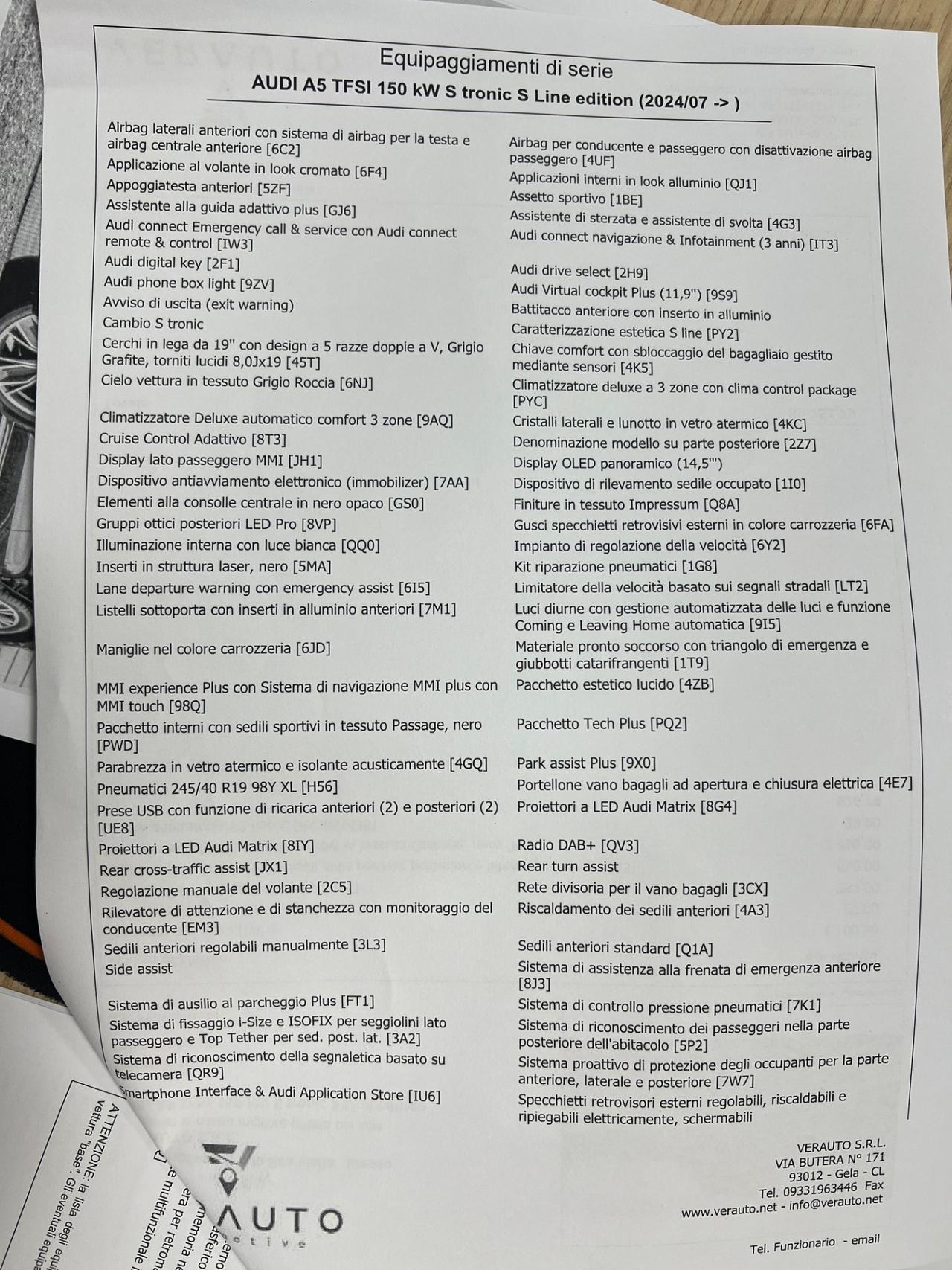 Audi A5 TFSI 150 kW S tronic Line edition possibilità noleggio no scoring