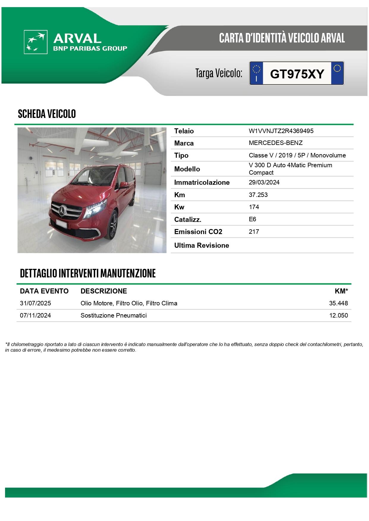 Mercedes V 300 D Premium 4Matic 9G-Tronic Plus Compact 8 posti Netto IVA