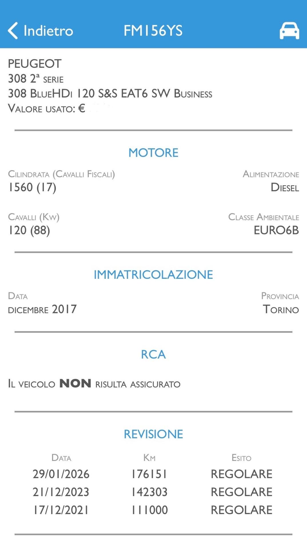 Peugeot 308 1.6 HDi 120 Cv Sw Allure - 12/2017