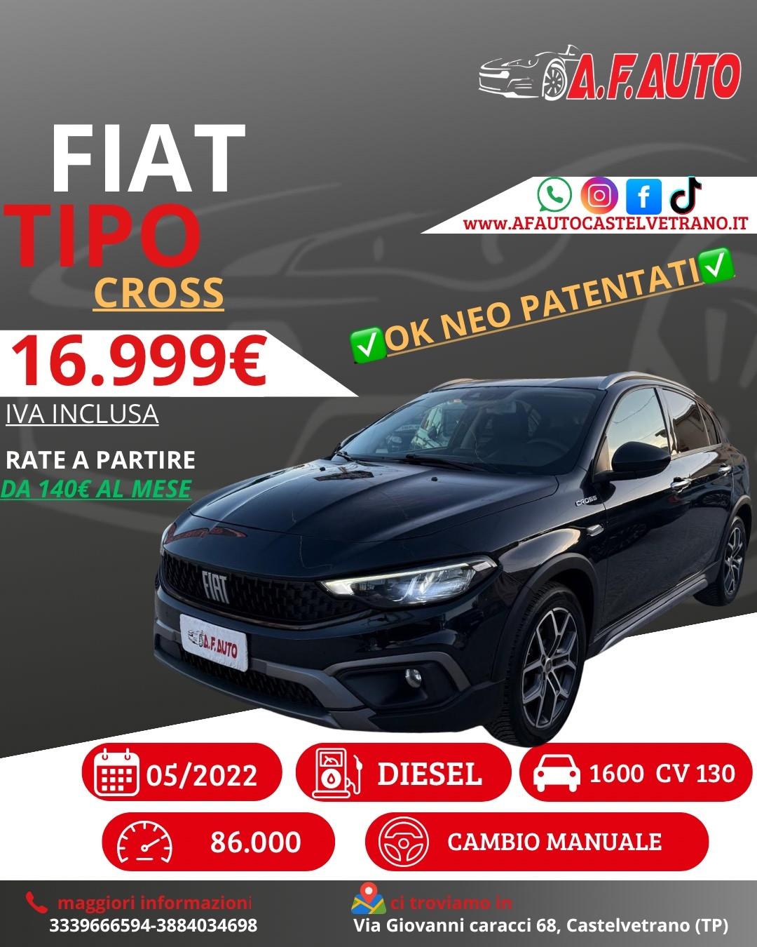 Fiat Tipo 1.6 Mjt S&S 5 porte Cross