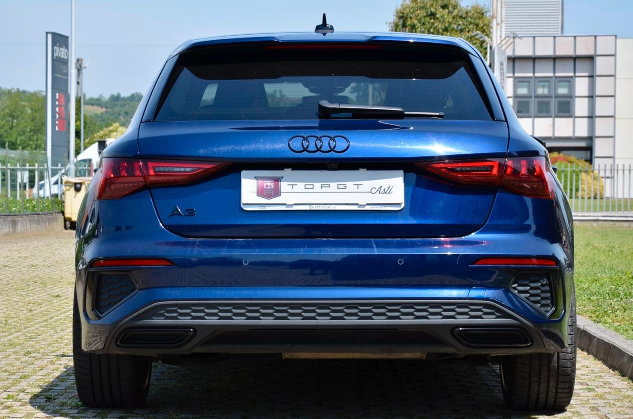 AUDI A3 SPORTBACK 2.0 TDI S-LINE INT+EXT 116cv S-TRONIC, UFF ITALIANA, EURO 6D, MATRIX, RETROCAMERA, PERMUTE