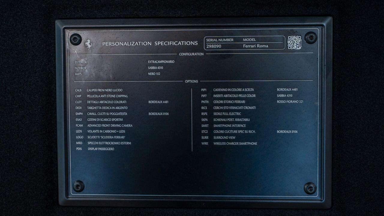 Ferrari Roma 3.9 F1 DCT TOTAL CARBON DISPLAY PASSEGERO SCARICHI IVA ESPOSTA / UNICO PROPRIETARIO S