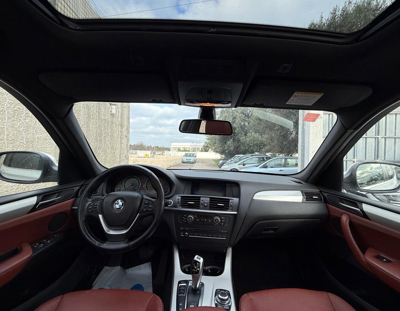 Bmw X3 xDrive 30d,TETTO PANORAMICO APRIBILE,pelle Bordeaux,Xeno+Led,Bluetooth,ecc.