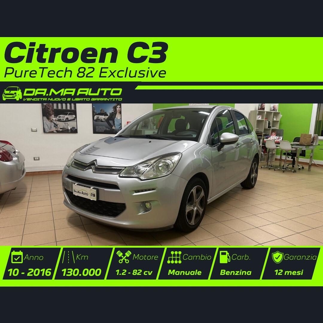 Citroen C3 PureTech 82 EXCLUSIVE 2016