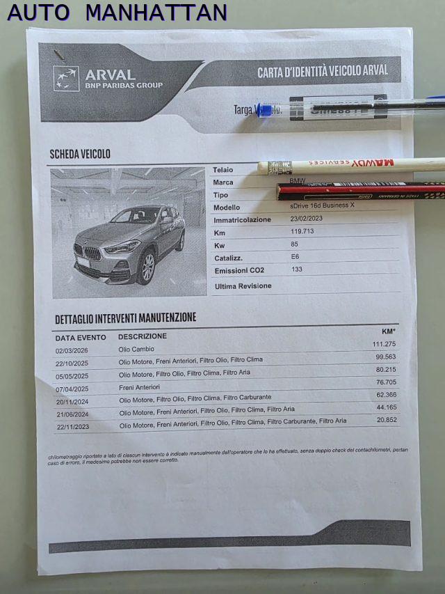 BMW X2 sDrive16d Business-X automatico