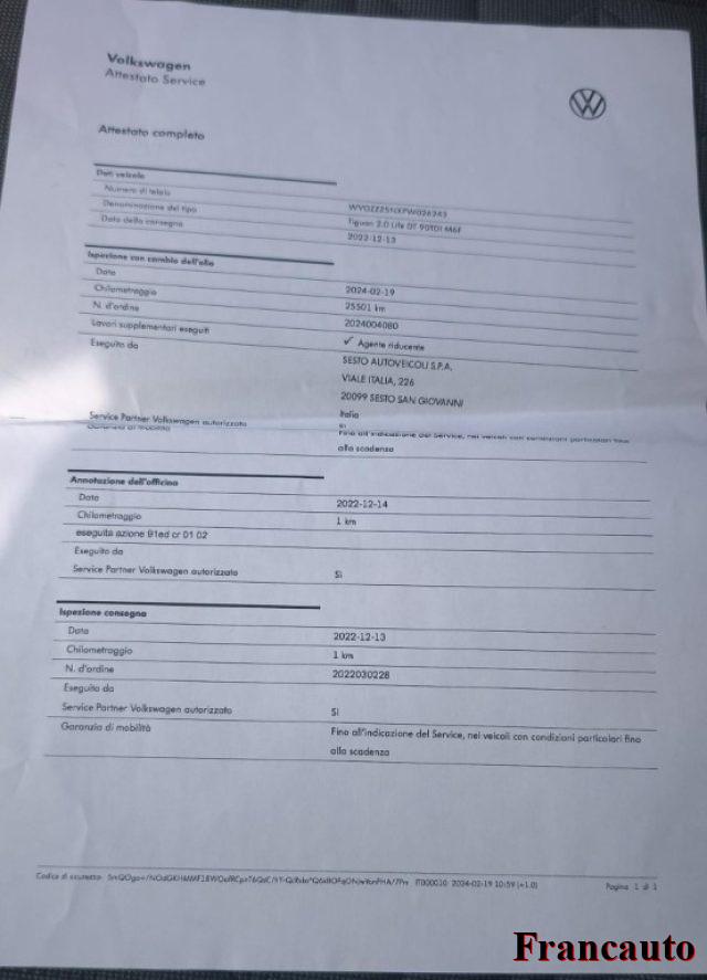 VOLKSWAGEN Tiguan 2.0 TDI SCR Life