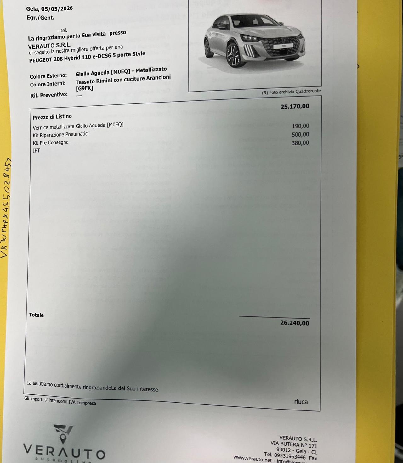 PEUGEOT 208 1.2 hybrid Style 110cv e-dcs 6 - possibilità noleggio no scoring