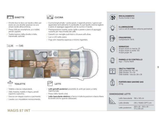 CI INTERNATIONAL MAGIS 87 MH MOTORHOME INTEGRALE 2026