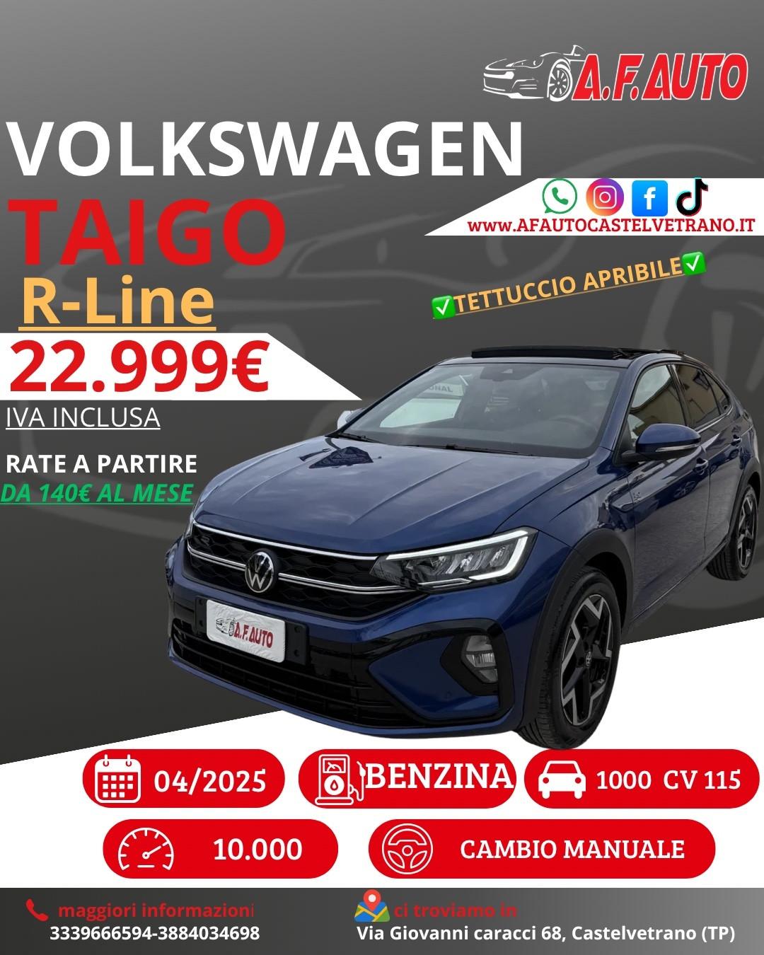 Volkswagen Taigo 1.0 TSI 115 CV R-Line