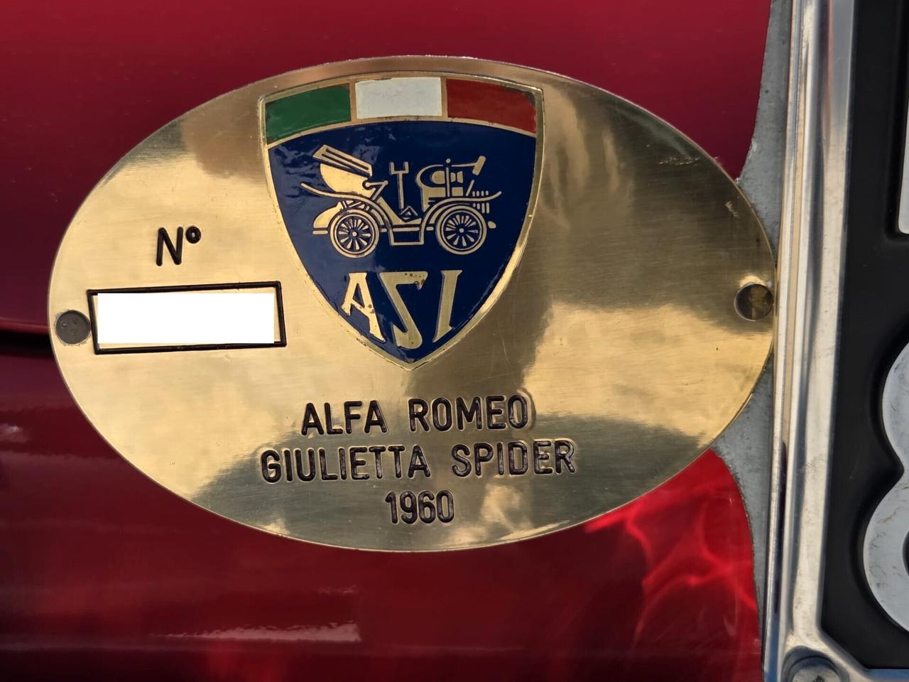 ALFA ROMEO GIULIETTA SPIDER 1.3 2° S. -ASI TARGA ORO -