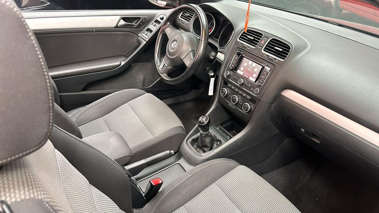 VOLKSWAGEN GOLF CABRIO serie 6 BLUEMOTION LED Diesel 2.0 CV 140 Km 168.487 garanzia 12 mesi