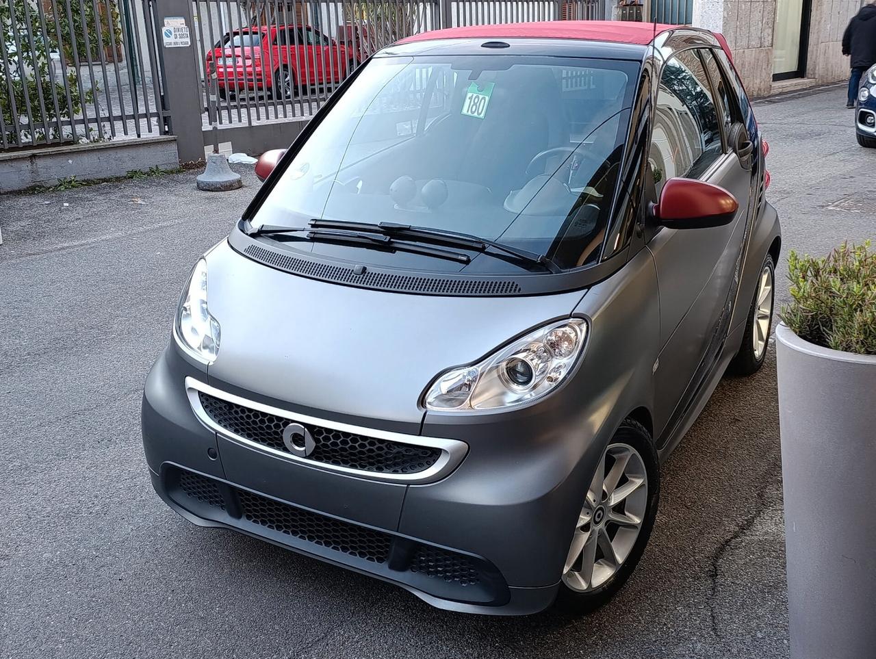 Smart ForTwo 1.0 71cv MHD cabrio passion Grey Opaco capote rossa