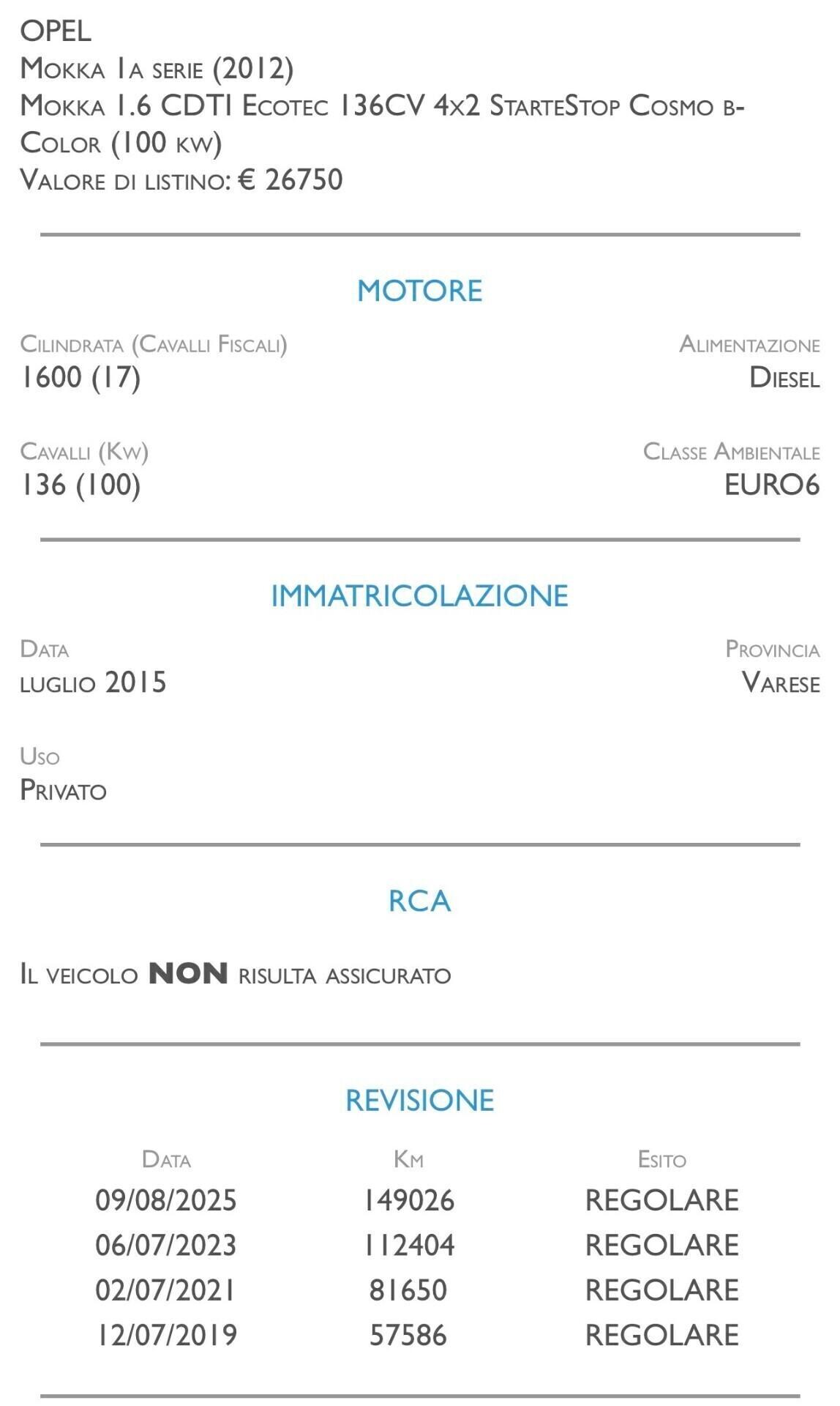 Opel Mokka 1.6 CDTI Ecotec 136CV 4x2 Start&Stop Cosmo b-Color - UNICO PROPRIETARIO