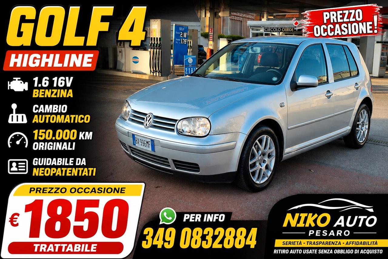 Volkswagen Golf 2002 1.6 16V cat 5 porte Highline AUTOMATICA