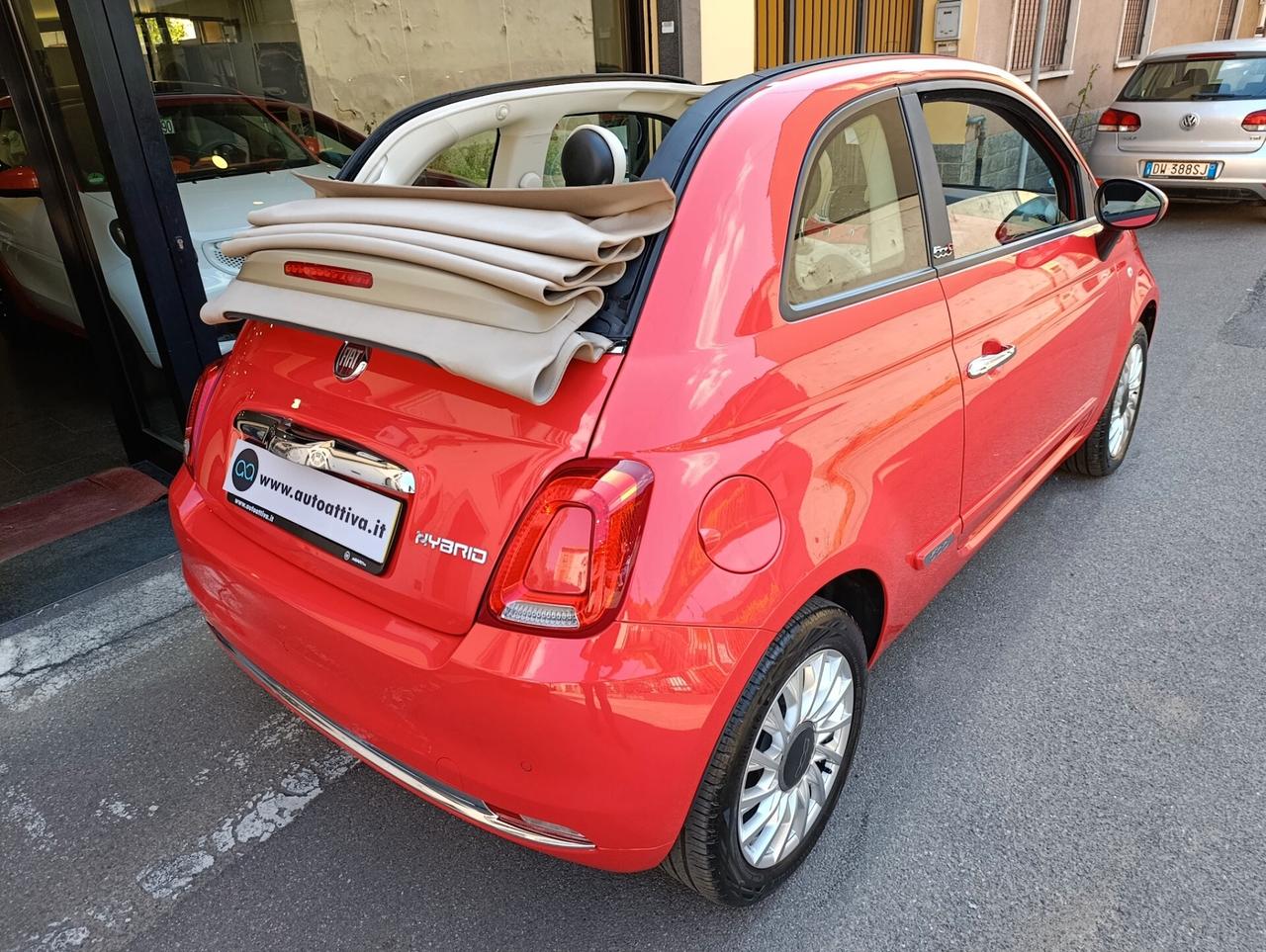 Fiat 500 C 1.0 Hybrid Lounge Rosso Corallo Pelle Full