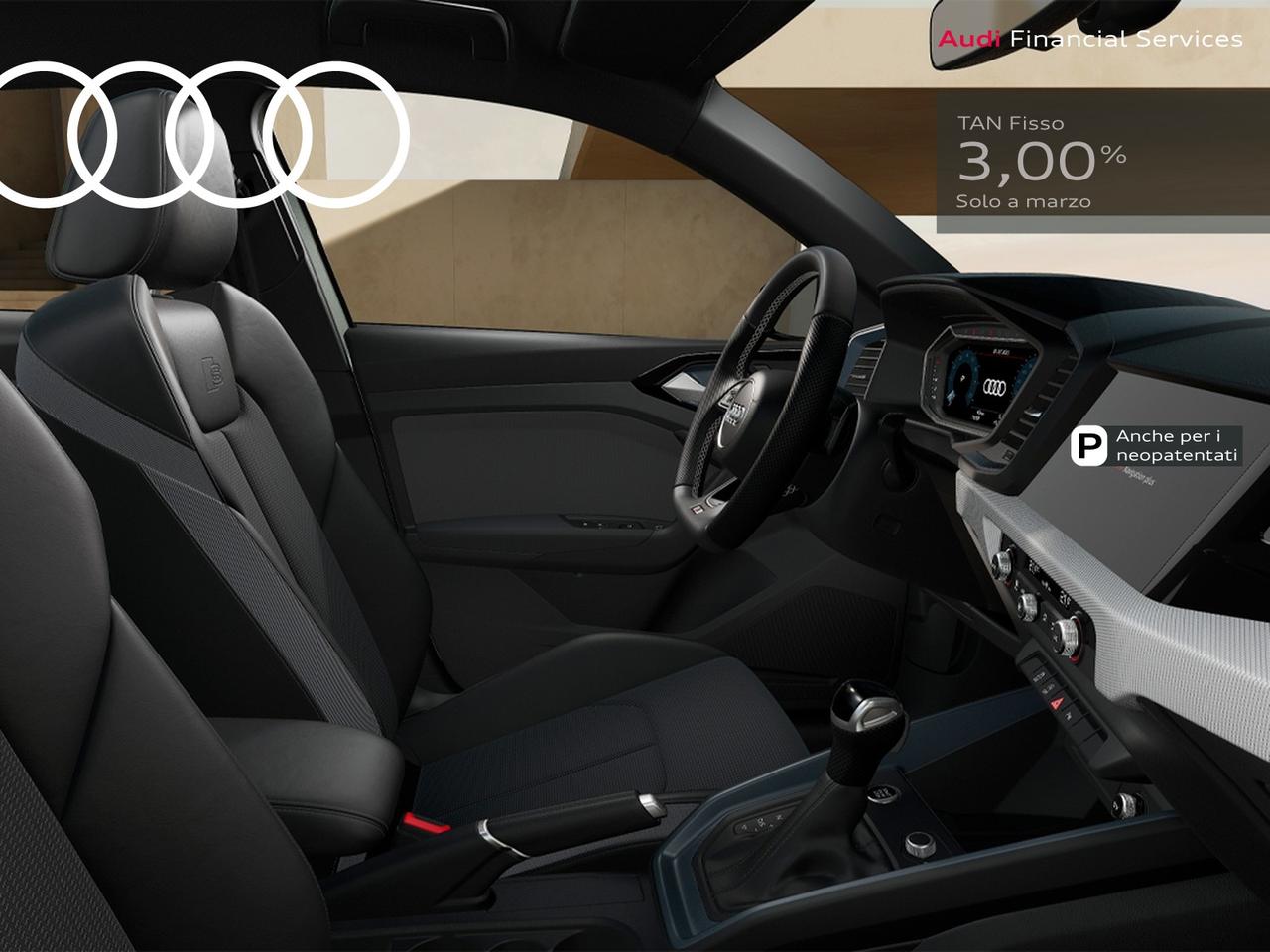 Audi A1 sportback 30 1.0 tfsi identity black 116cv s-tronic