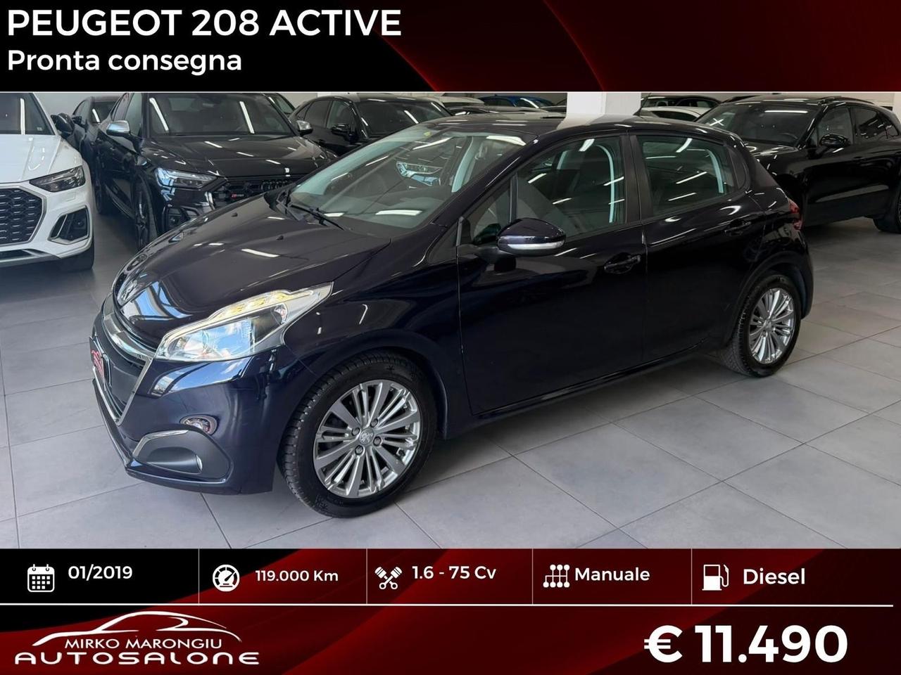 Peugeot 208 BlueHDi 75 5 porte Active FINANZIABILE