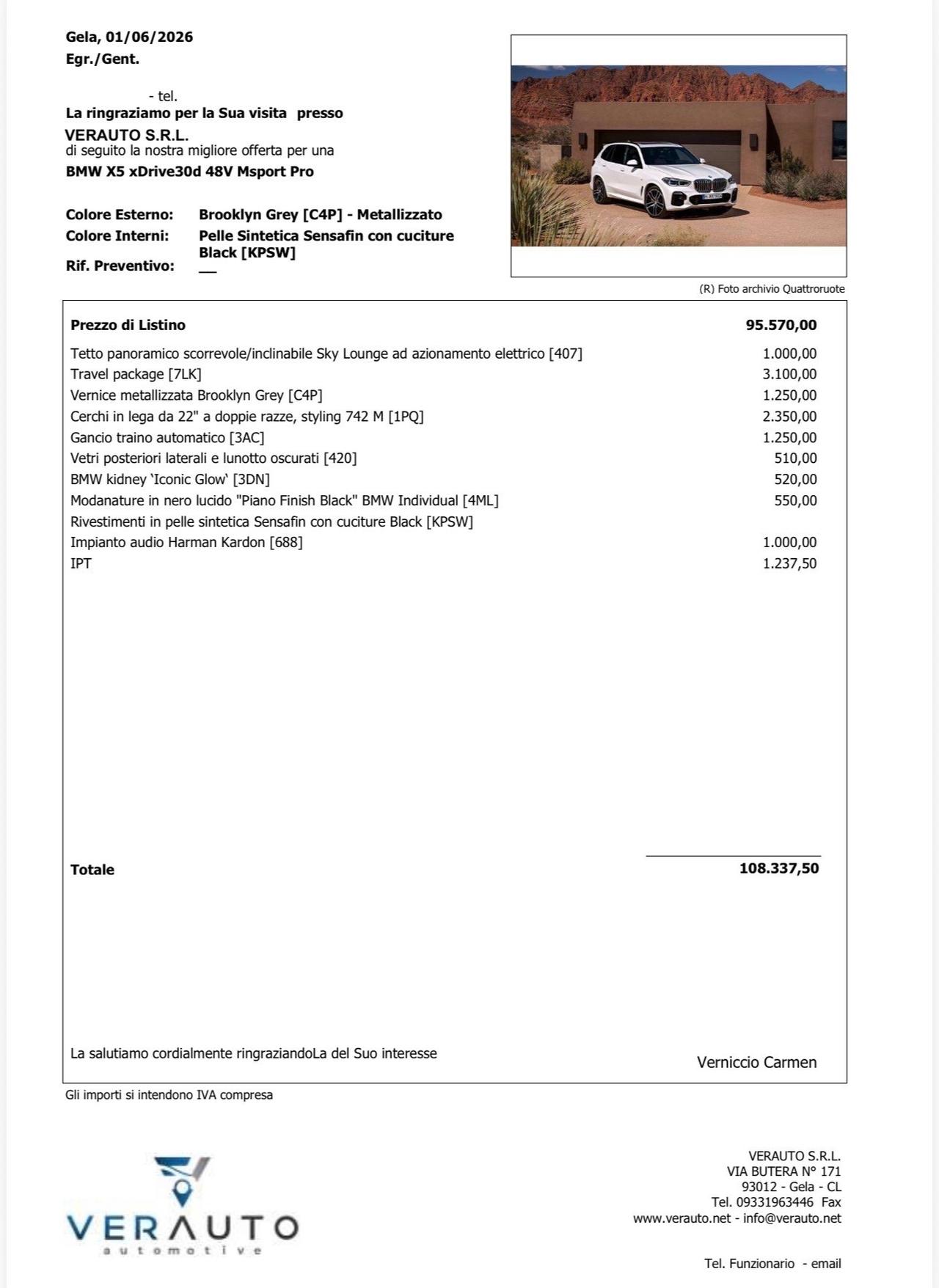 Bmw X5 xDrive30d 48V Msport Pro - possibilità noleggio no scoring