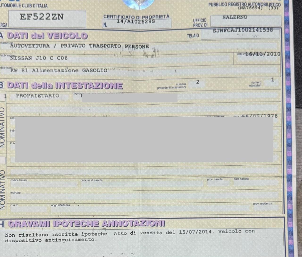 Nissan Qashqai 1.5 dCi DPF Visia