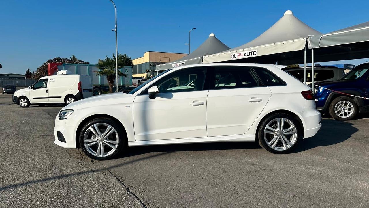 Audi A3 SPB 30 TDI S line Sport UNICO PROPRIETARIO KM CERTIFICATI
