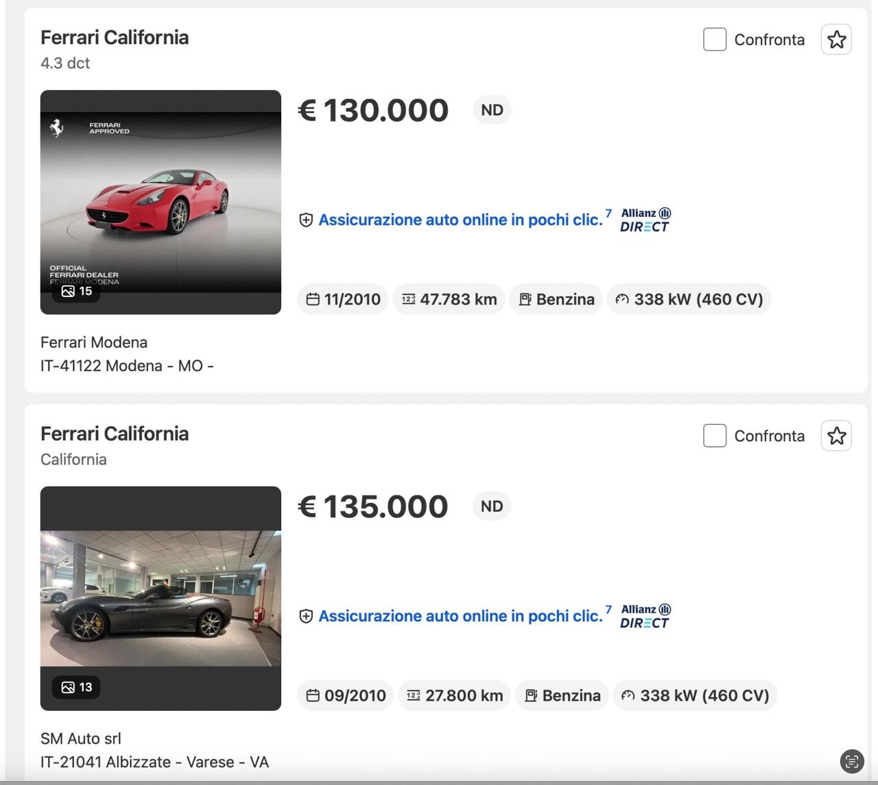 Ferrari California DCT- LEGGERE LA DESCRIZIONE !!