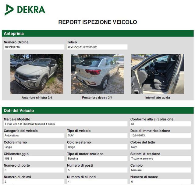 VOLKSWAGEN T-Roc 1.0 TSI Life