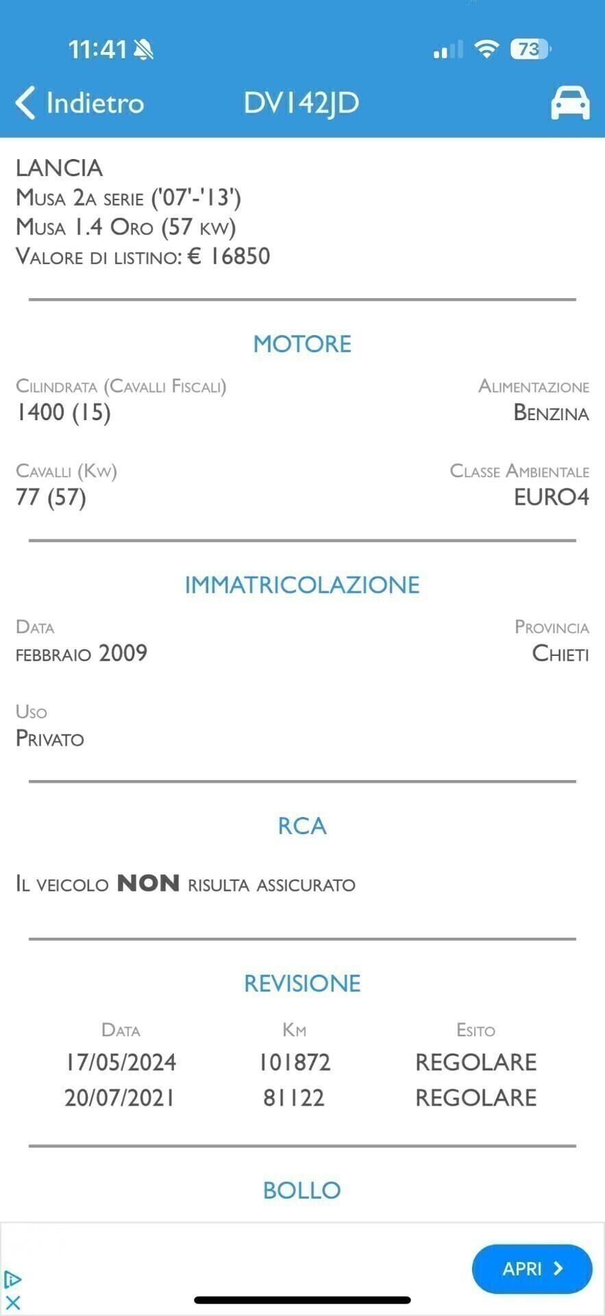 Lancia MUSA 1.4 16V Oro cv 77 ok neopatentati benz