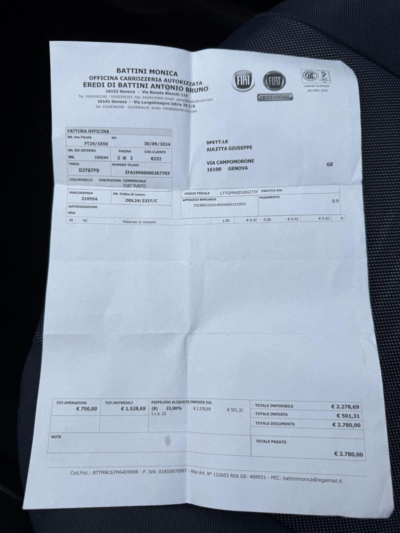 FIAT GRANDE PUNTO 1.3 MTJ ADATTA A NEO