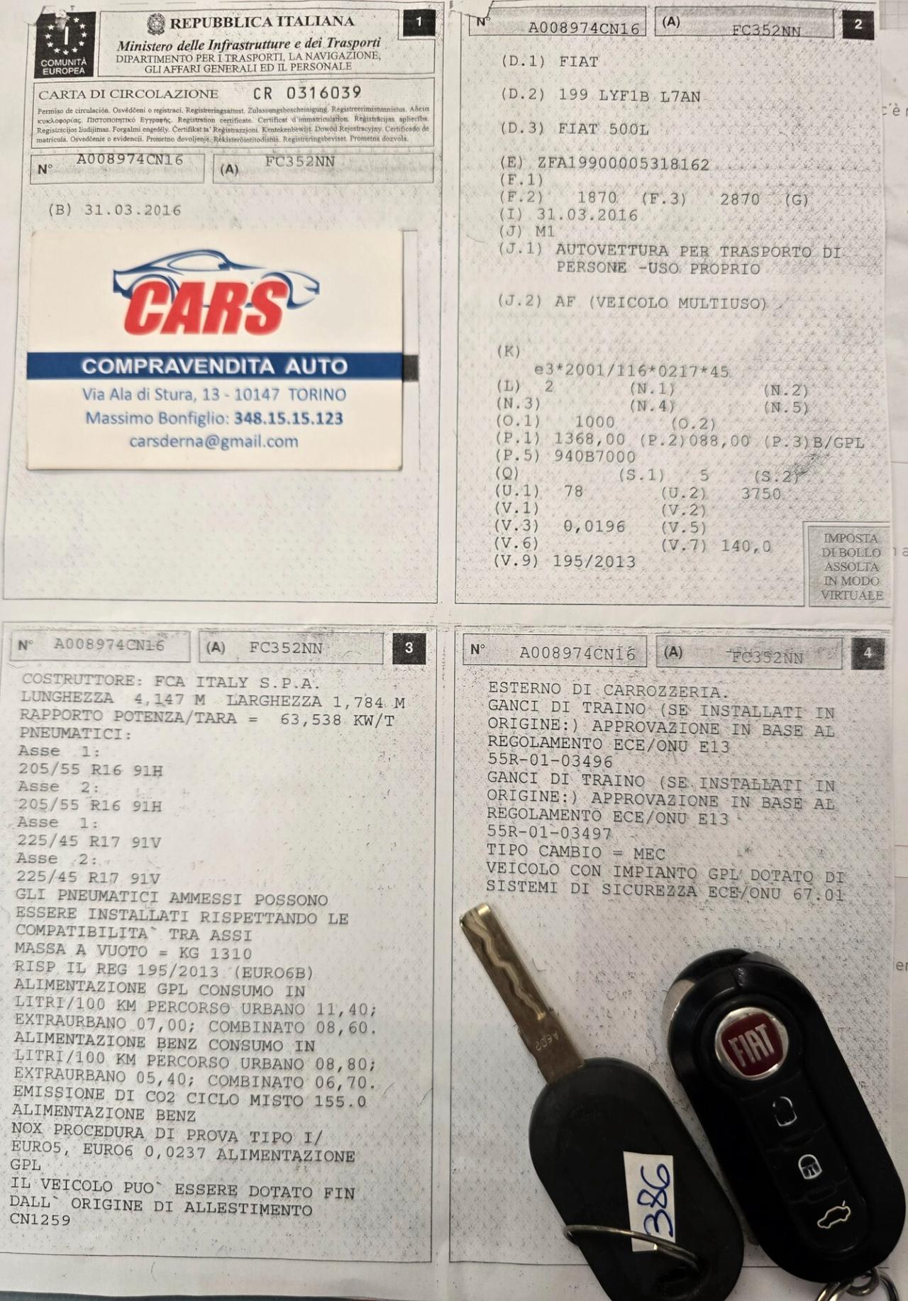 Fiat 500L 1.4 T-Jet 120 CV GPL