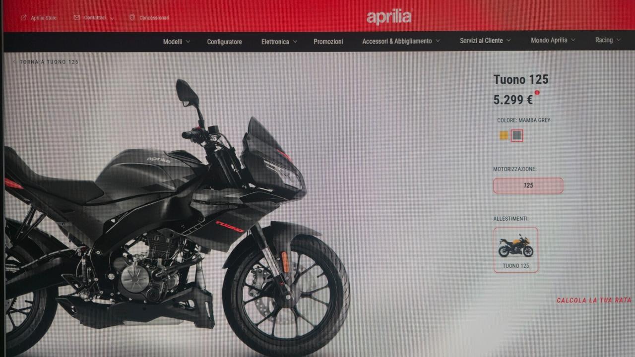 Aprilia Tuono 125 EURO 5 +