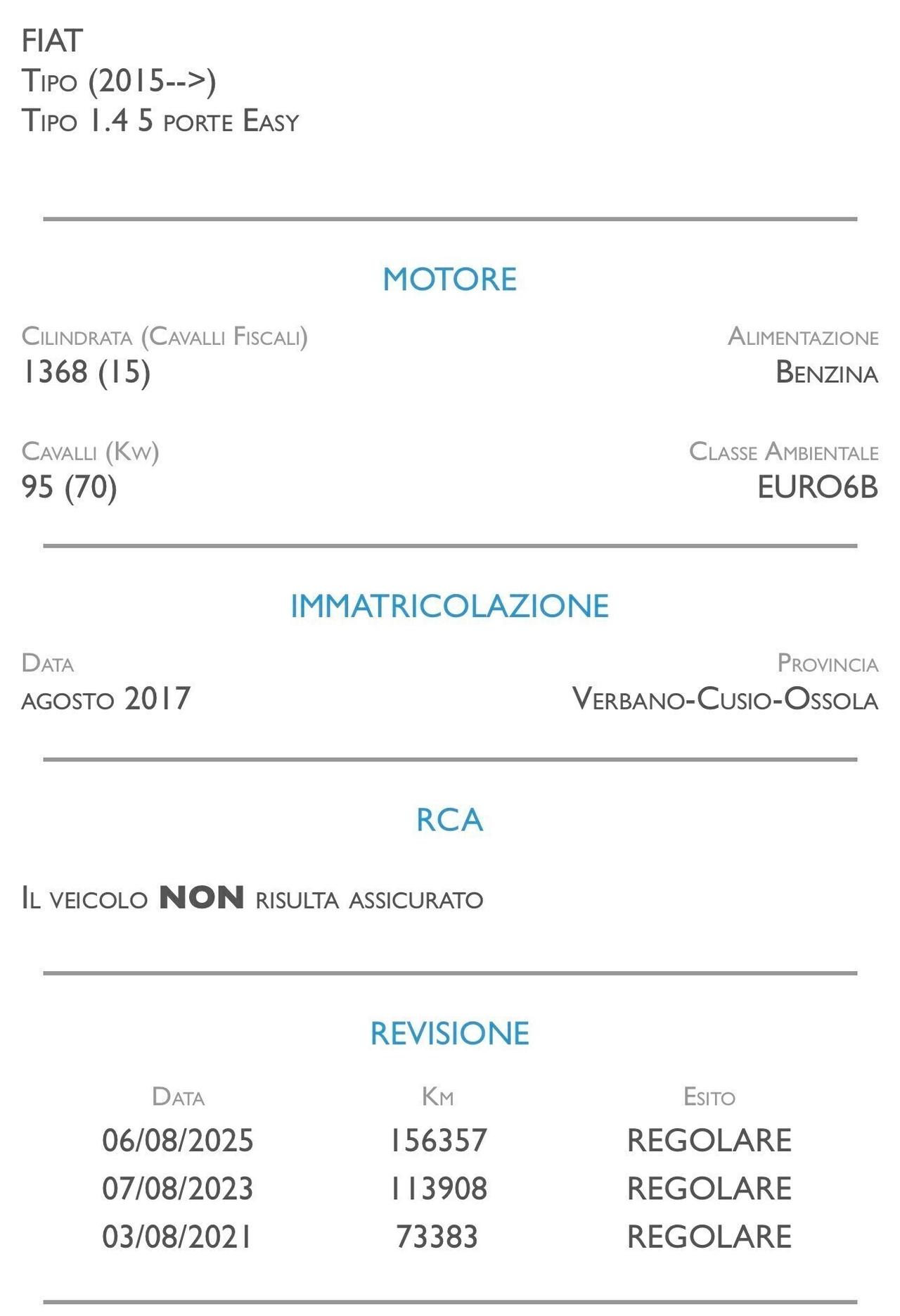 Fiat Tipo 1.4 5 porte Easy - UNICO PROPRIETARIO