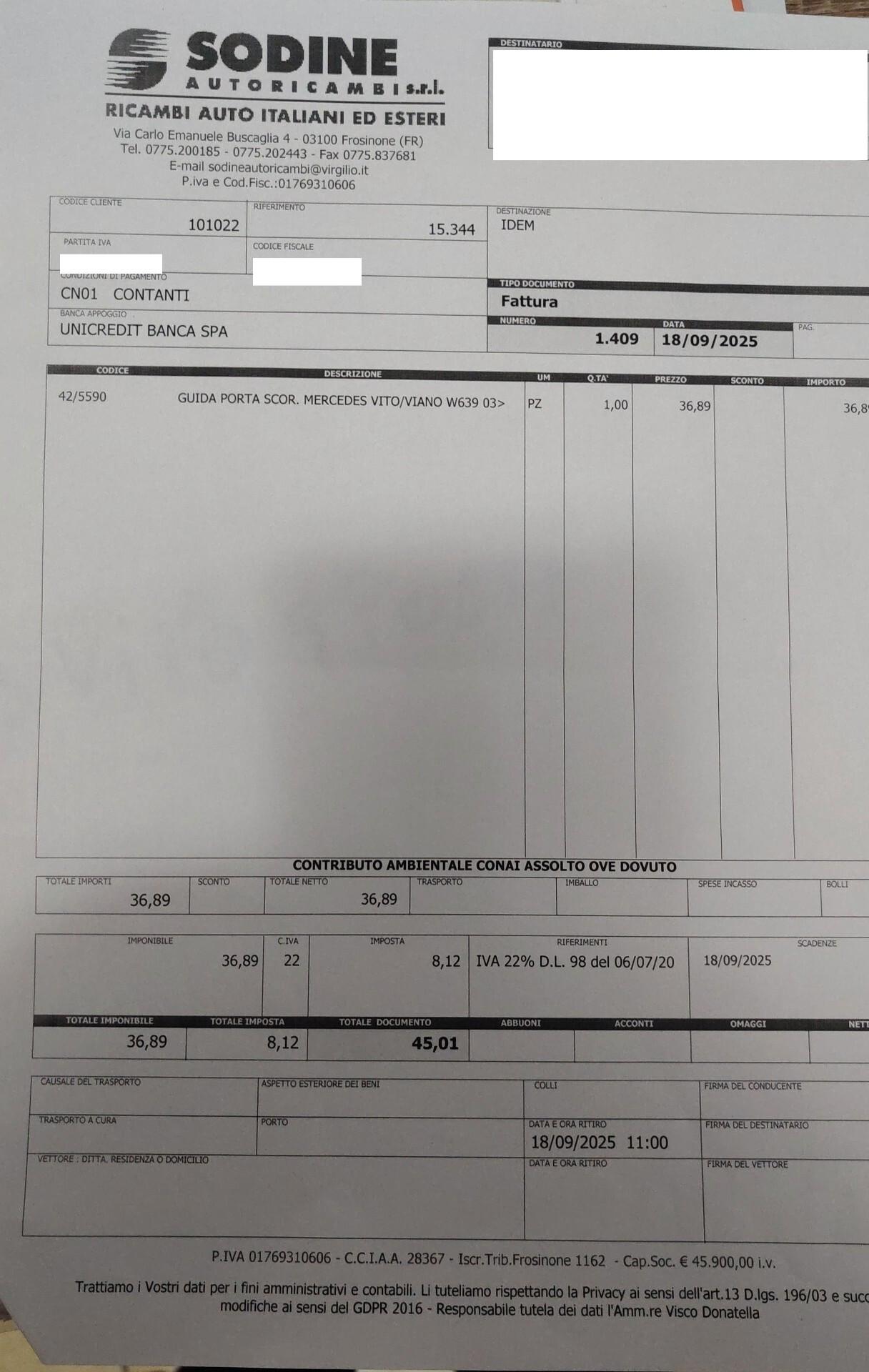 MERCEDES VITO 3.0 V6 204 CV – 9 POSTI AUTOMATICO