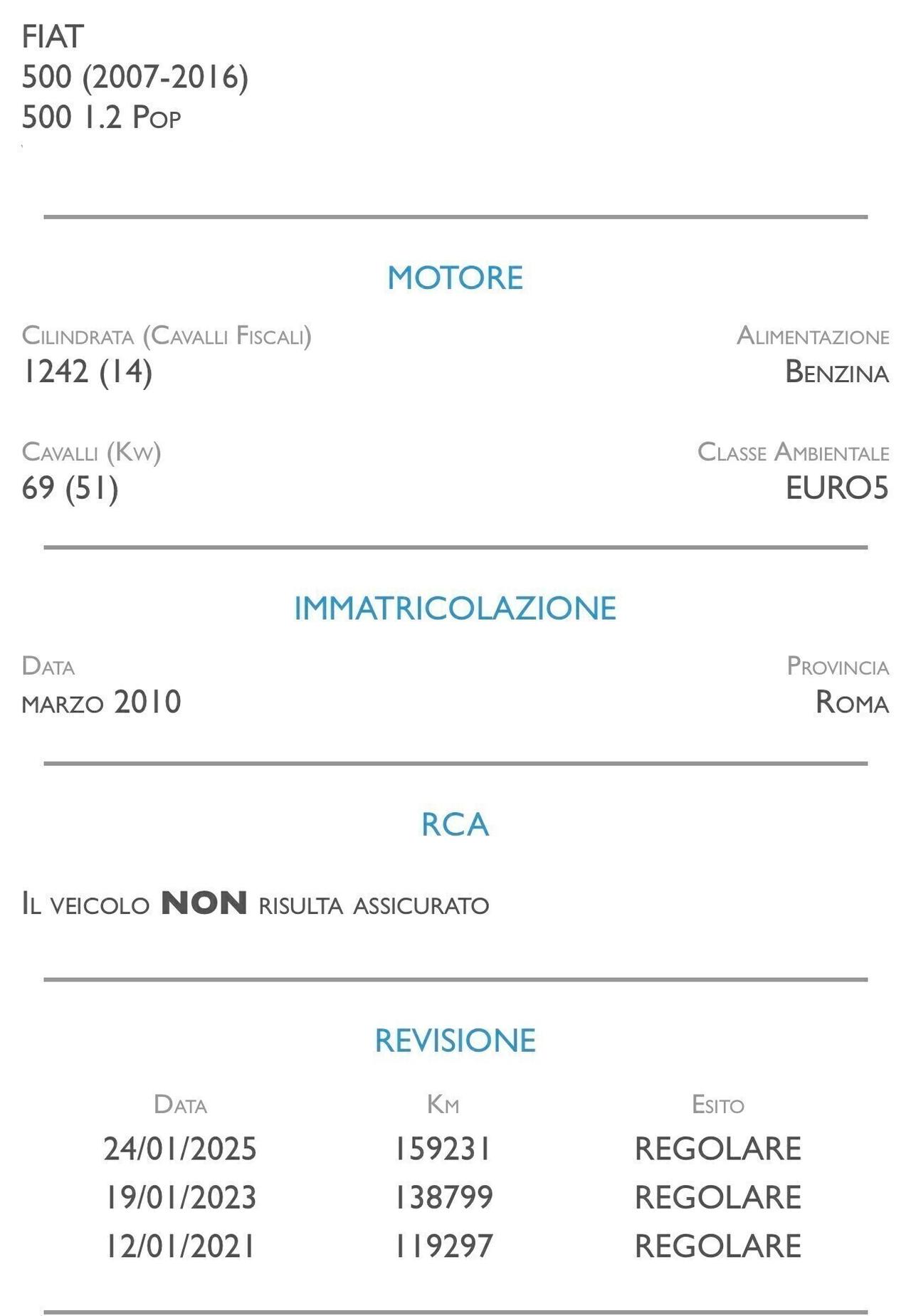 Fiat 500 1.2 Sport - IDEALE PER NEOPATENTATI