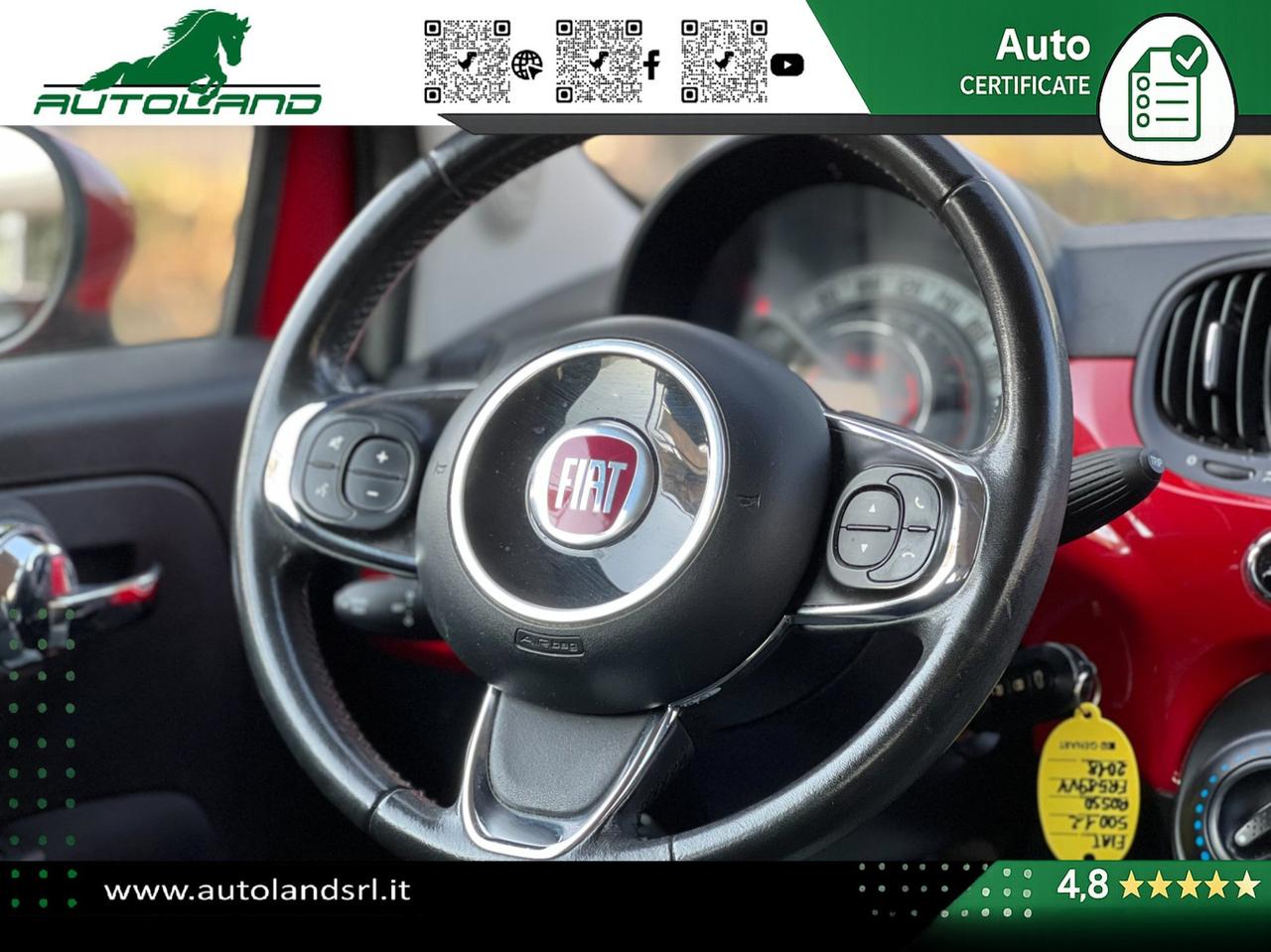 Fiat 500 1.2 69cv my19 Ok Neopatentati - Sensori di Parcheggio - Cruise Control - Uconnect 5"