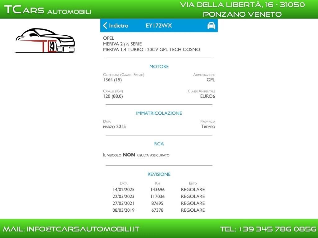 OPEL MERIVA 1.4 GPL FINO 2035-EURO6-UNIPRO