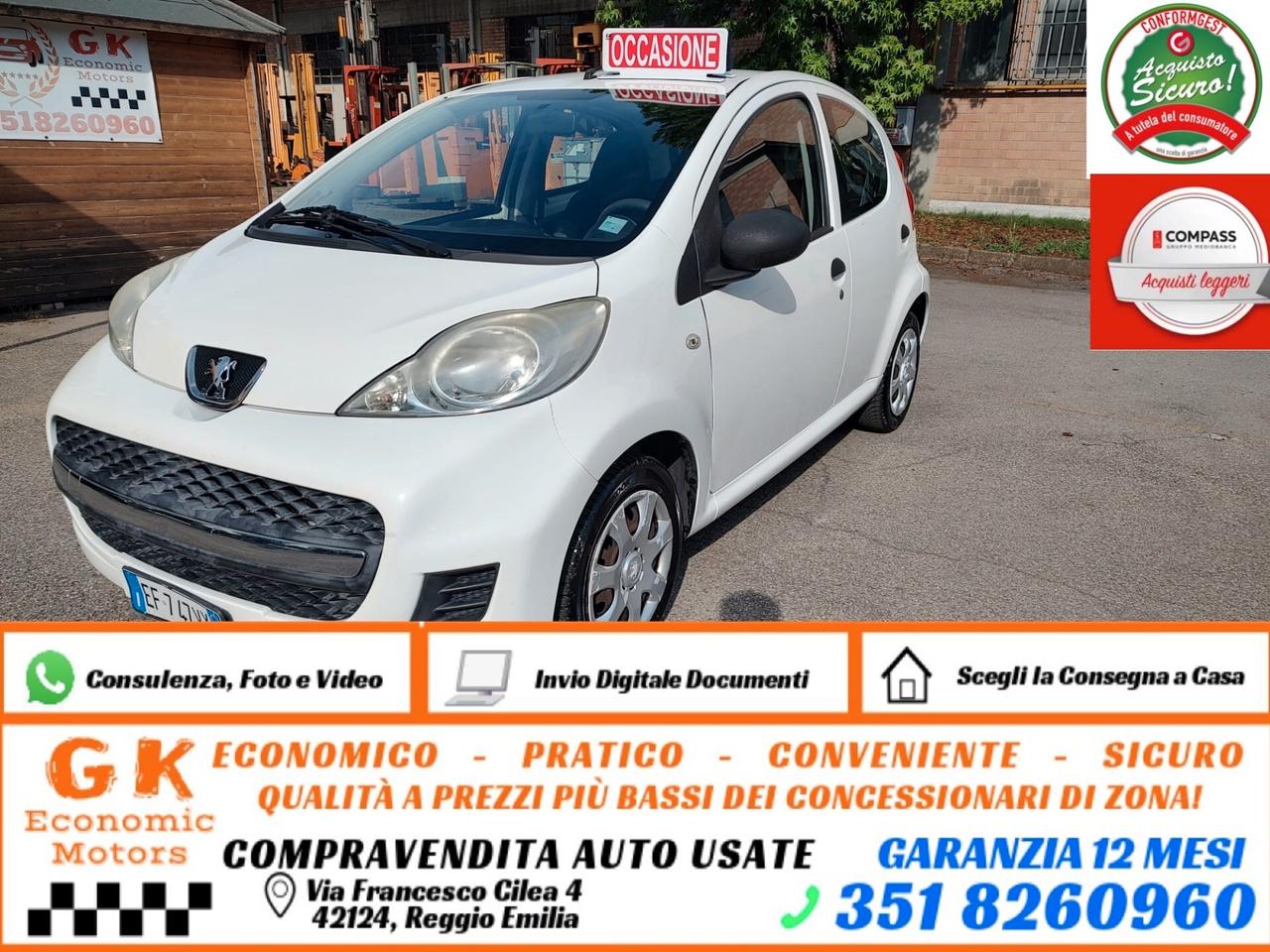 Peugeot 107 BENZINA, 5 PORTE, 1.0 12V ACCESS, 50 KW, 68CV, OK NEOPATENTATI, GARANZIA L.12 MESI