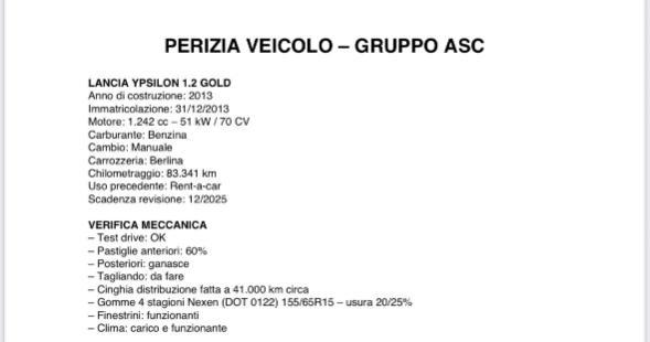 Lancia Ypsilon 5 Porte Ypsilon 1.2 8v Platinum 69cv