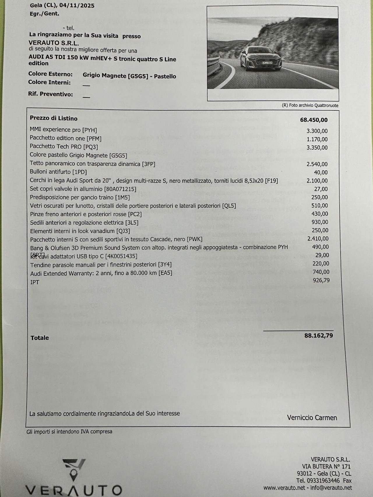 Audi A5 Sline quattro offerta T-Stock prezzo imperdibile