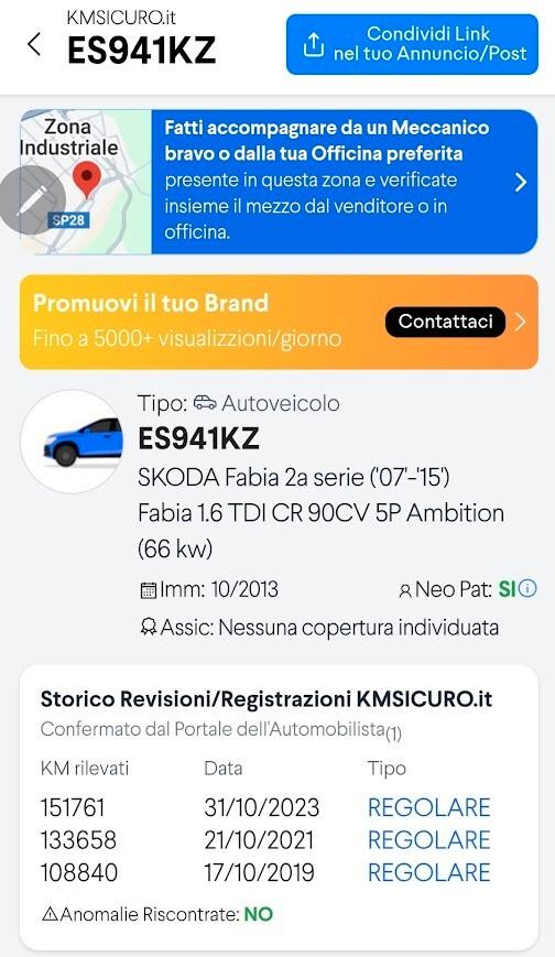 Skoda Fabia 1.6 TDI CR 90CV 5p. Ambition