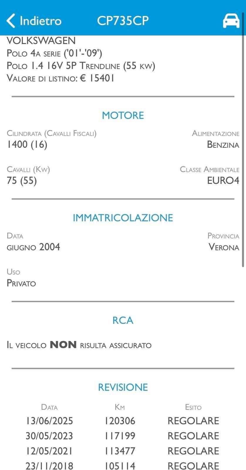 VOLKSWAGEN POLO 1.4 BENZ NEOPAT. UNICO PROP.