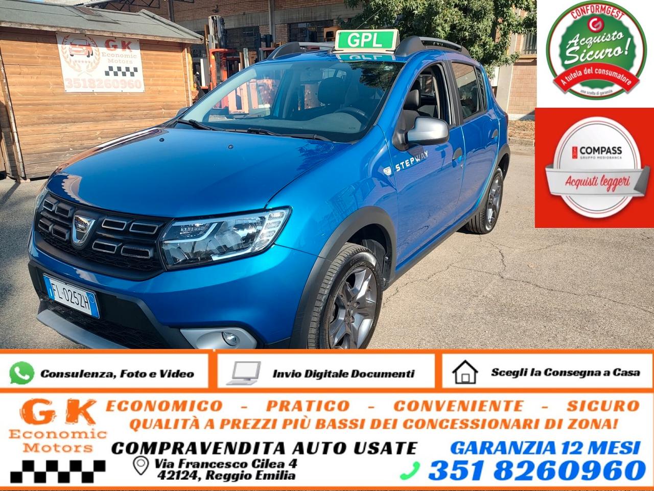 Dacia Sandero TCE 100, BENZINA\GPL, STEPWAY BRAVE, EURO 6B, OK NEOPATENTATI, GARANZIA L.12 MESI