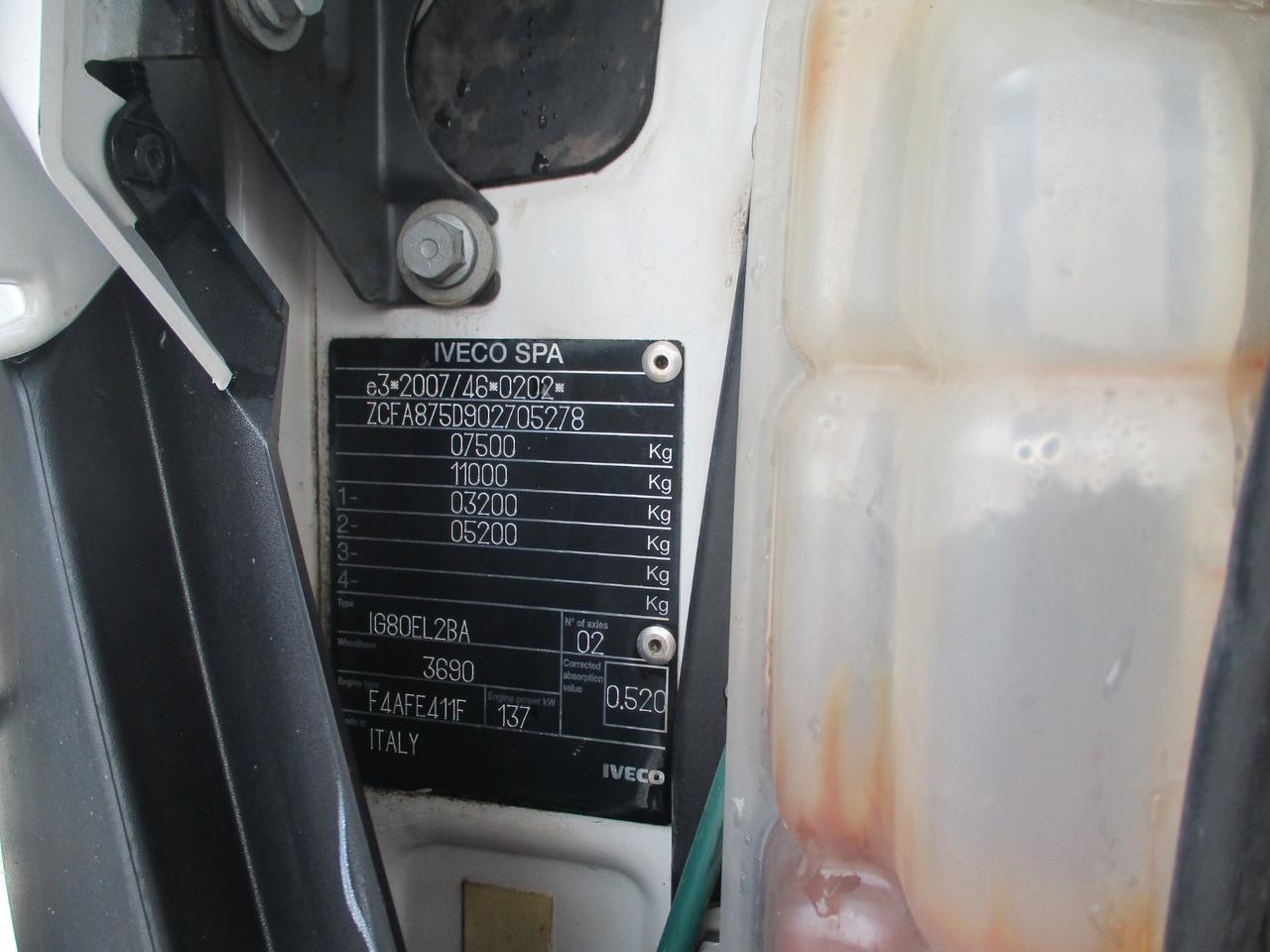 Iveco EUROCARGO 75-190 EURO 6 TELAIO P.3690 220000 KM