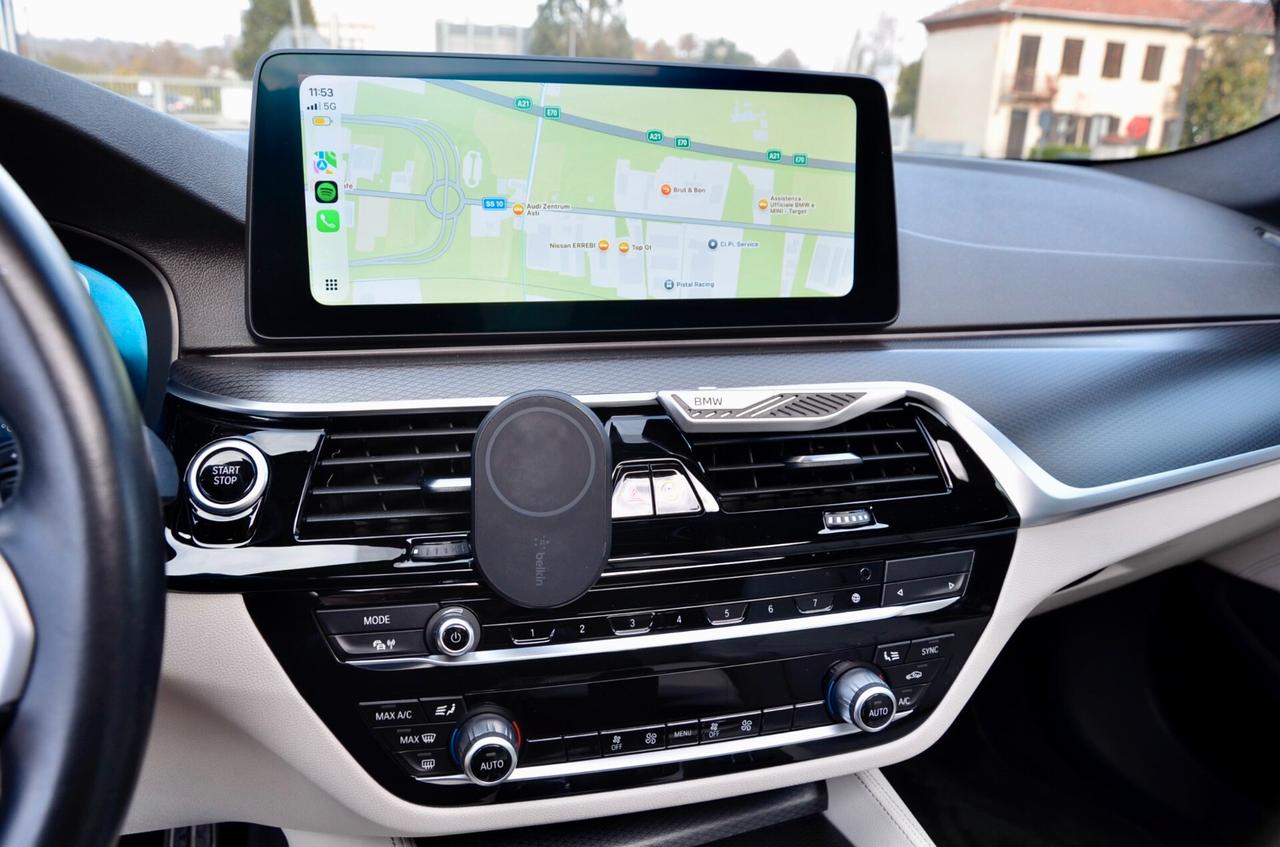 BMW 530e PHEV PLUG IN XDRIVE MSPORT 292cv AUTO, GARANZIA UFF BMW, SERVICE UFF BMW, UFF ITALIANA, CARBON SCHWARZ, EURO 6D, TETTO, PELLE, RETROCAMERA 360°, PERMUTE