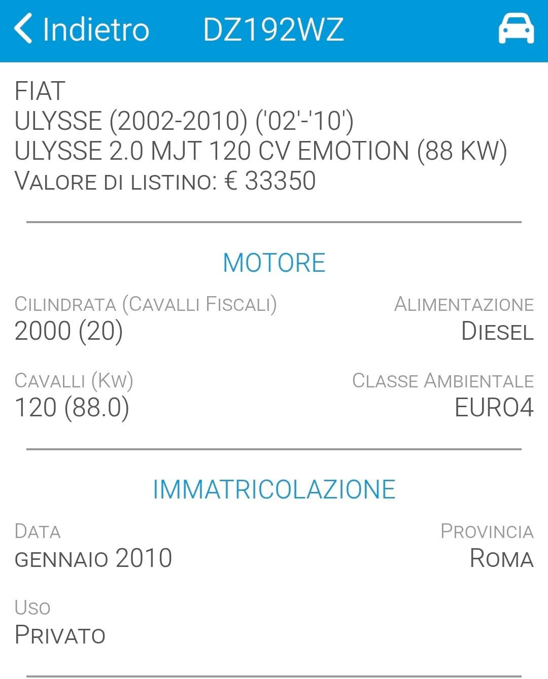 Fiat Ulysse 2.0 MJT 120 CV Dynamic